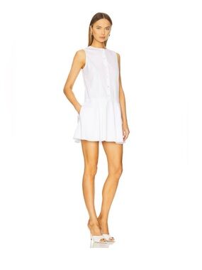 Theory Women's Shirting White Sleeveless cotton blend Dress XL NWT